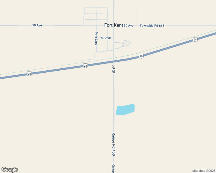 map of restaurants, bars, coffee shops, grocery stores, and more near 61426 Range Road 50 in Fort Kent