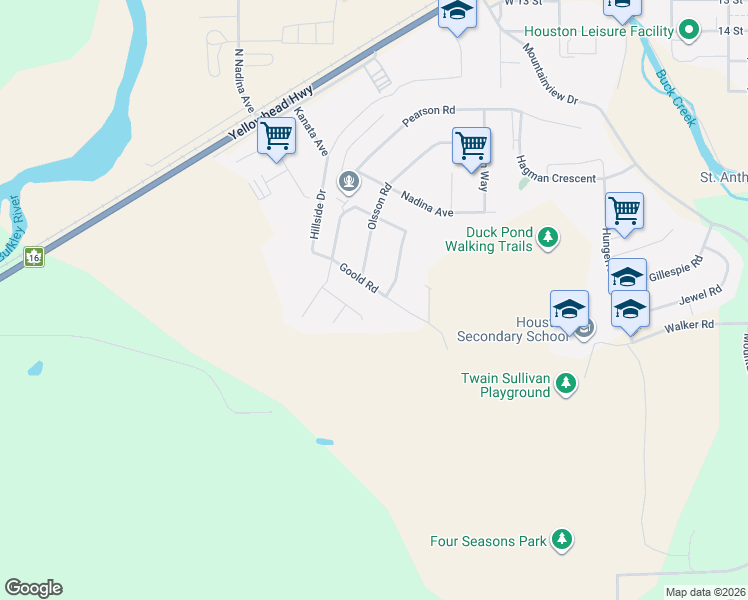 map of restaurants, bars, coffee shops, grocery stores, and more near 1985 Goold Road in Houston