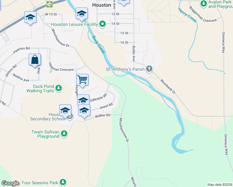 map of restaurants, bars, coffee shops, grocery stores, and more near 3448 Jewel Road in Houston