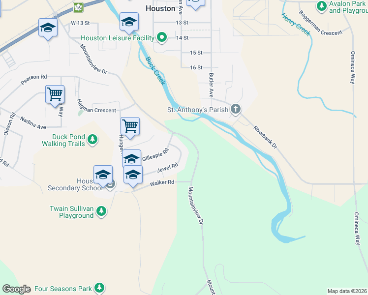 map of restaurants, bars, coffee shops, grocery stores, and more near 3448 Jewel Road in Houston