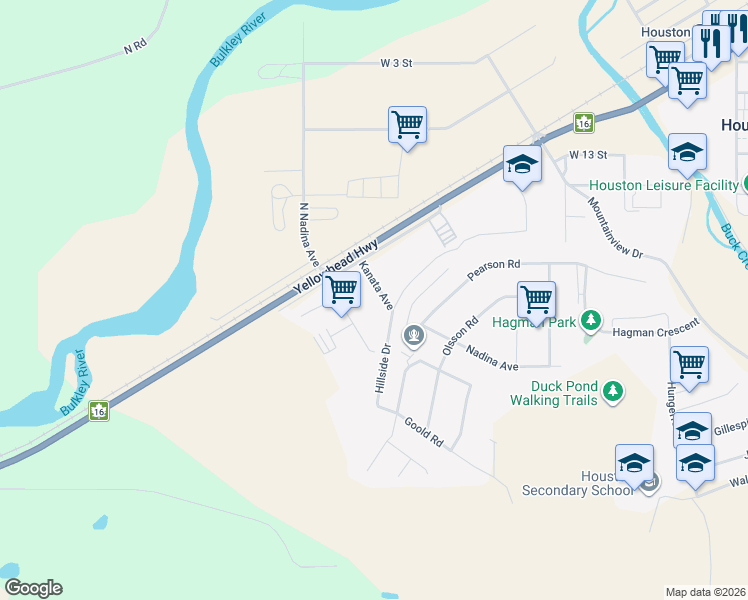 map of restaurants, bars, coffee shops, grocery stores, and more near 2057 Kanata Avenue in Houston
