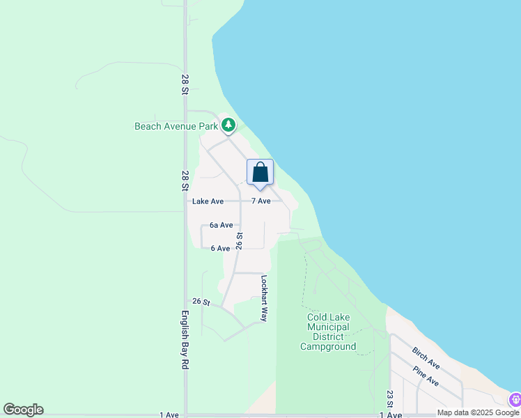 map of restaurants, bars, coffee shops, grocery stores, and more near 611 26 Street in Cold Lake