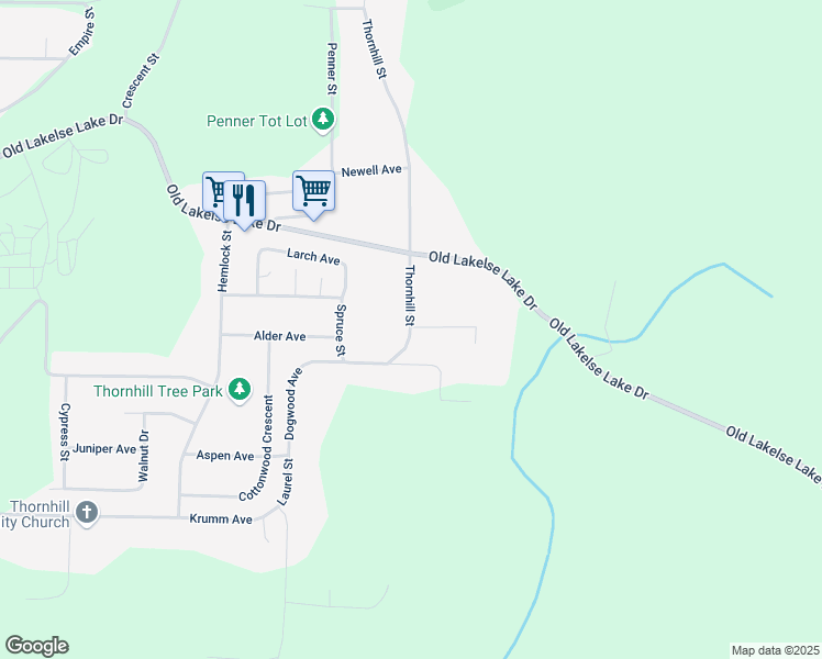 map of restaurants, bars, coffee shops, grocery stores, and more near 2270 Thornhill Street in Terrace