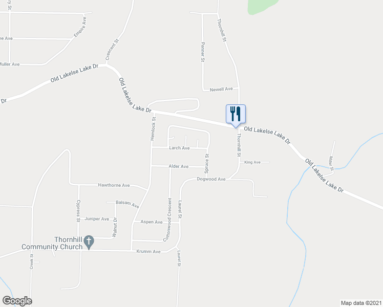 map of restaurants, bars, coffee shops, grocery stores, and more near 3597 Larch Avenue in Kitimat-Stikine