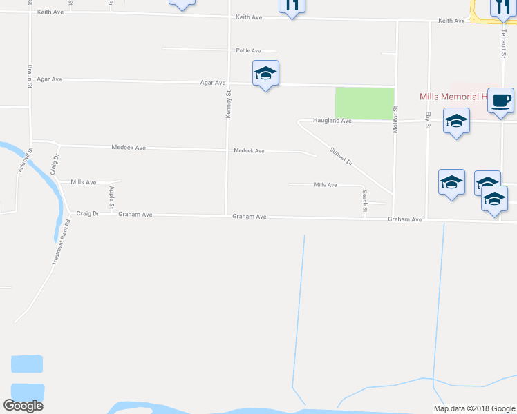 map of restaurants, bars, coffee shops, grocery stores, and more near 4932 Graham Avenue in Terrace