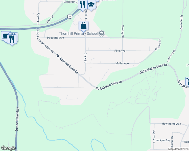 map of restaurants, bars, coffee shops, grocery stores, and more near 3889 Muller Avenue in Terrace