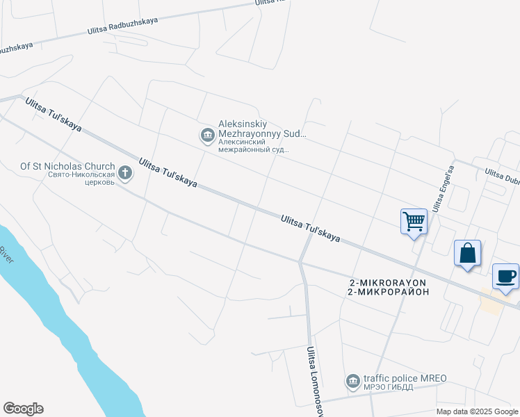 map of restaurants, bars, coffee shops, grocery stores, and more near in Aleksin
