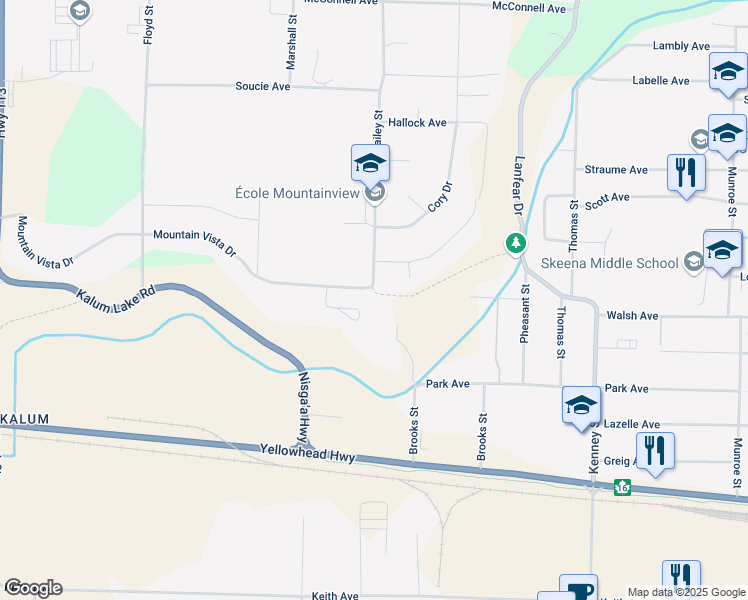 map of restaurants, bars, coffee shops, grocery stores, and more near 5124 Eagle Place in Terrace