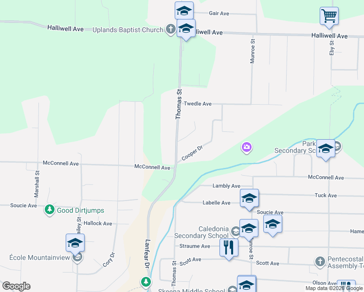 map of restaurants, bars, coffee shops, grocery stores, and more near 4947 Hundal Drive in Terrace