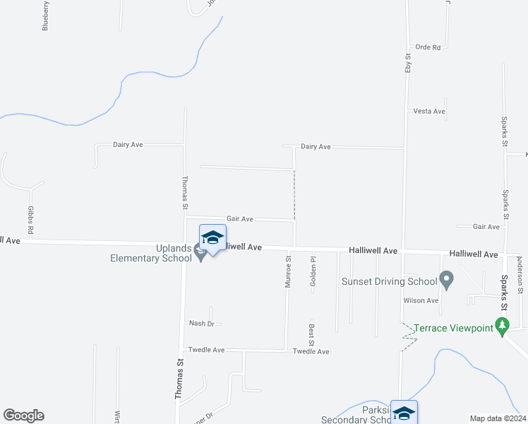 map of restaurants, bars, coffee shops, grocery stores, and more near 4931 Gair Avenue in Terrace