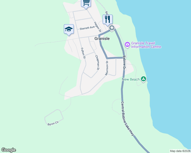 map of restaurants, bars, coffee shops, grocery stores, and more near 61 Chapman Street in Granisle