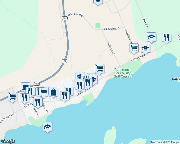 map of restaurants, bars, coffee shops, grocery stores, and more near 816 La Ronge Avenue in La Ronge