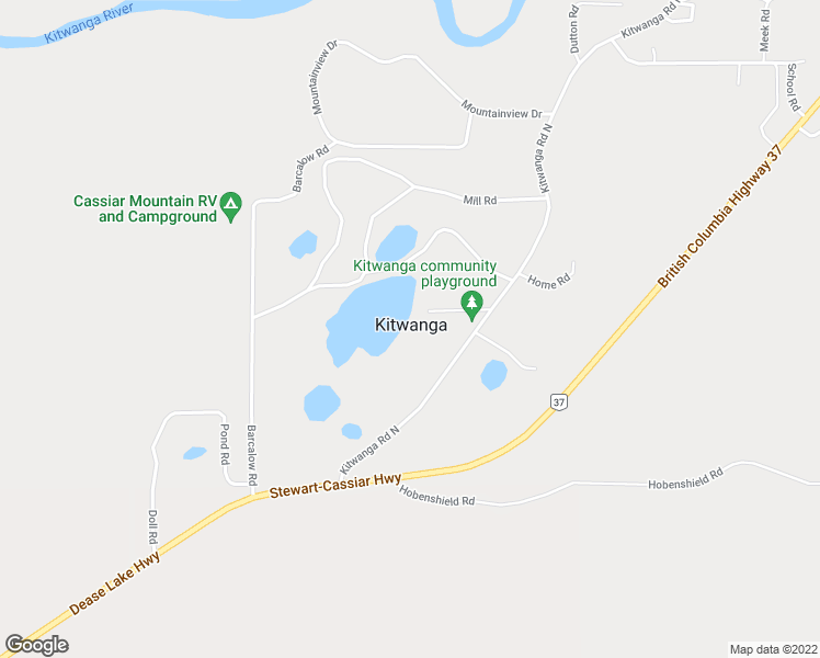 map of restaurants, bars, coffee shops, grocery stores, and more near 1543 Kitwanga Road North in Kitwanga