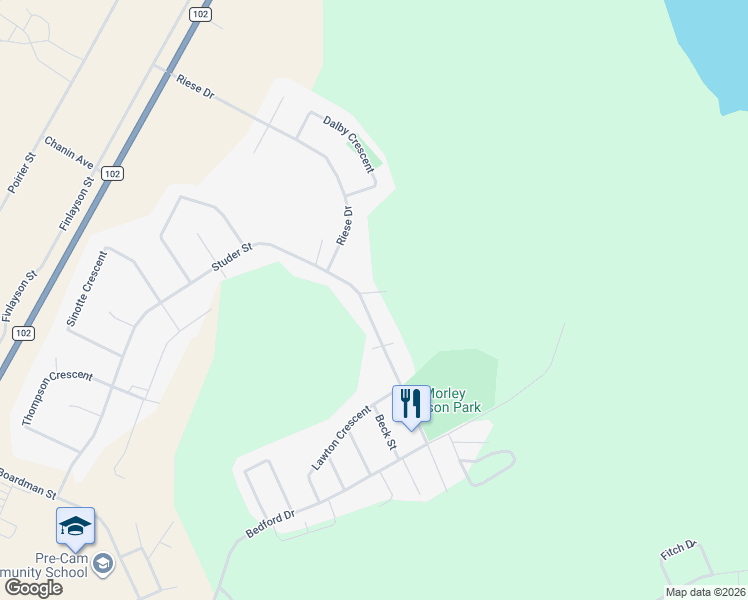 map of restaurants, bars, coffee shops, grocery stores, and more near 1723 Studer Street in La Ronge