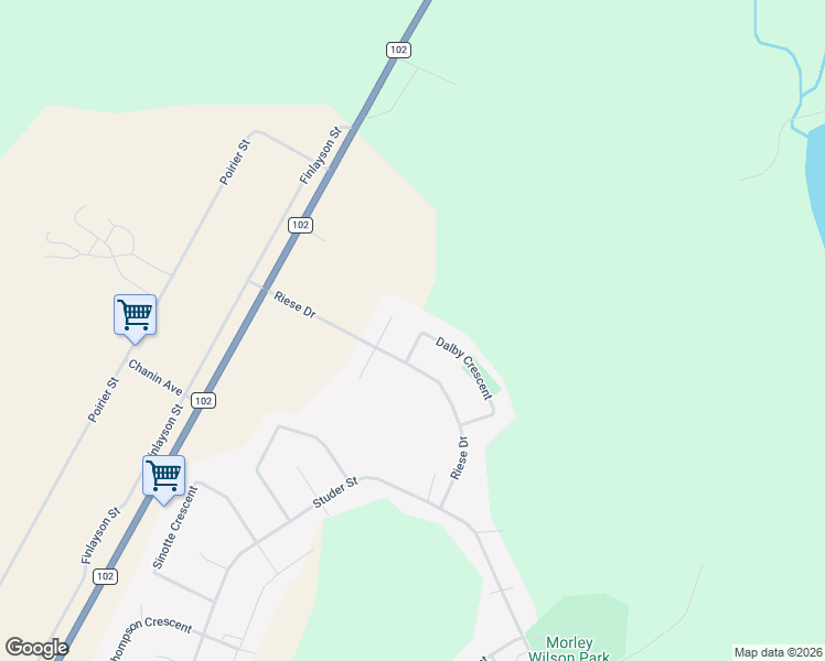 map of restaurants, bars, coffee shops, grocery stores, and more near 1116 Riese Drive in La Ronge