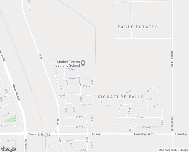 map of restaurants, bars, coffee shops, grocery stores, and more near 8802 74 Avenue in Grande Prairie