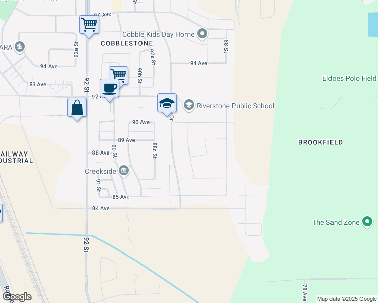 map of restaurants, bars, coffee shops, grocery stores, and more near 8602 88B Street in Grande Prairie