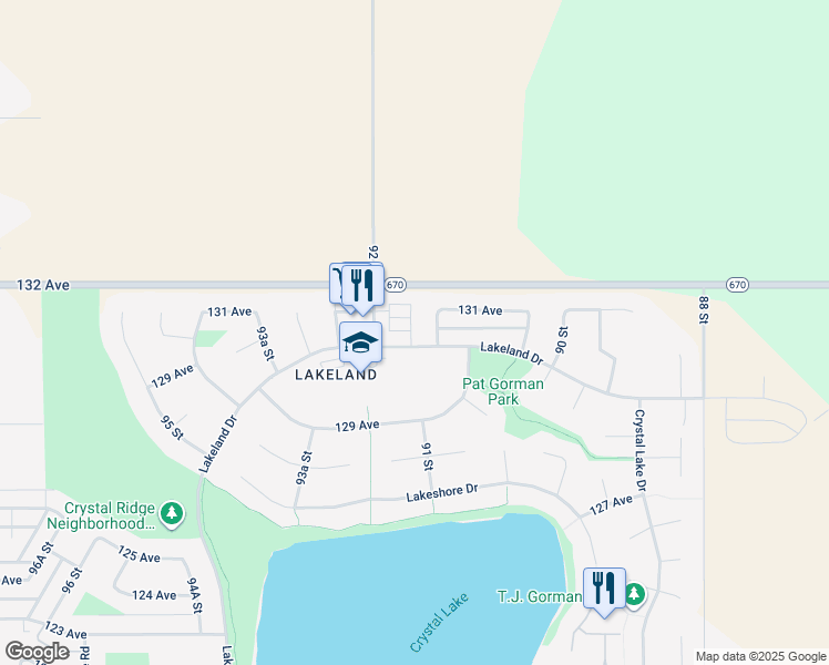 map of restaurants, bars, coffee shops, grocery stores, and more near 9149 Lakeland Drive in Grande Prairie