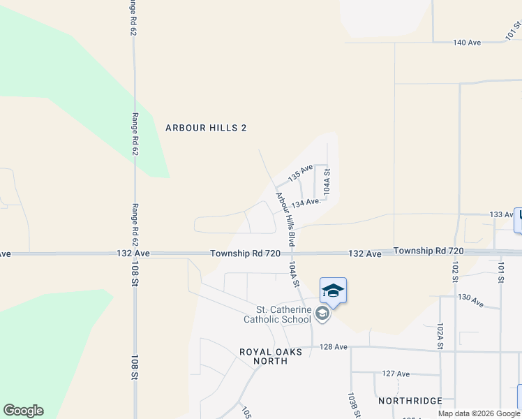 map of restaurants, bars, coffee shops, grocery stores, and more near 10414 134 Avenue in Grande Prairie