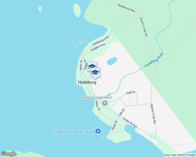 map of restaurants, bars, coffee shops, grocery stores, and more near 1 Postal Way in Hydaburg