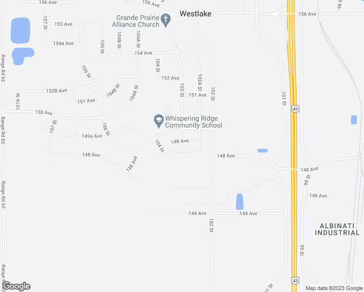 map of restaurants, bars, coffee shops, grocery stores, and more near 10302 B 148 Avenue in Grande Prairie