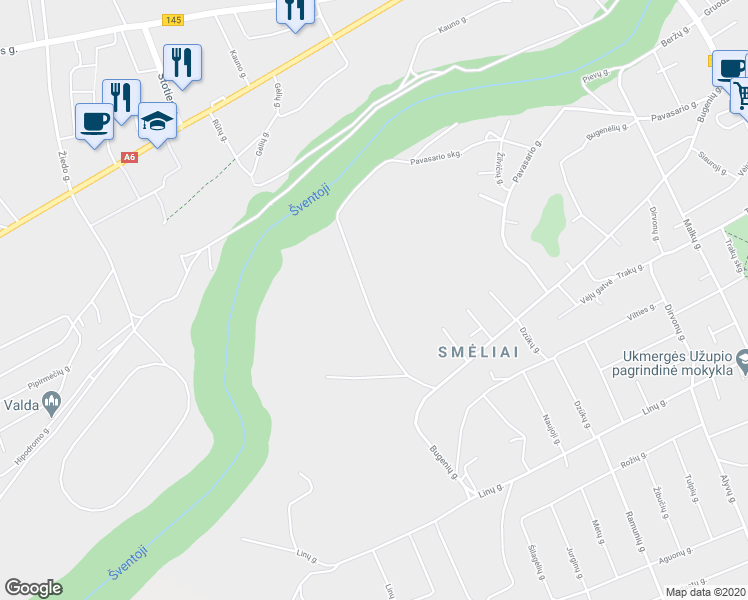 map of restaurants, bars, coffee shops, grocery stores, and more near in Ukmergė District Municipality