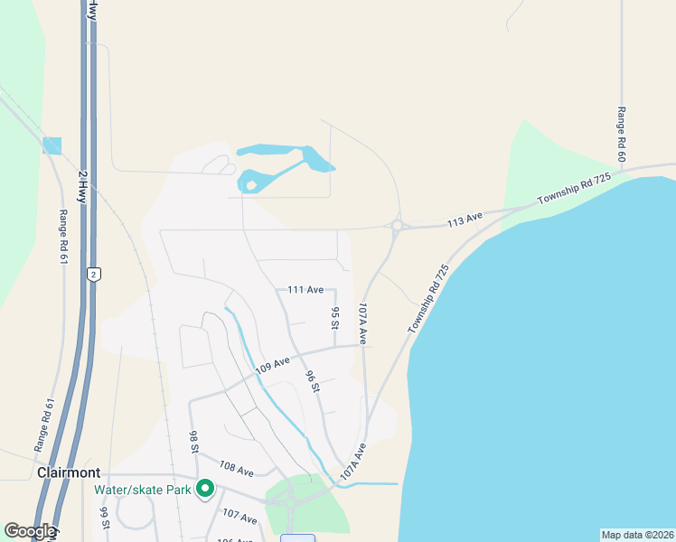 map of restaurants, bars, coffee shops, grocery stores, and more near 9506 111 Avenue in Clairmont