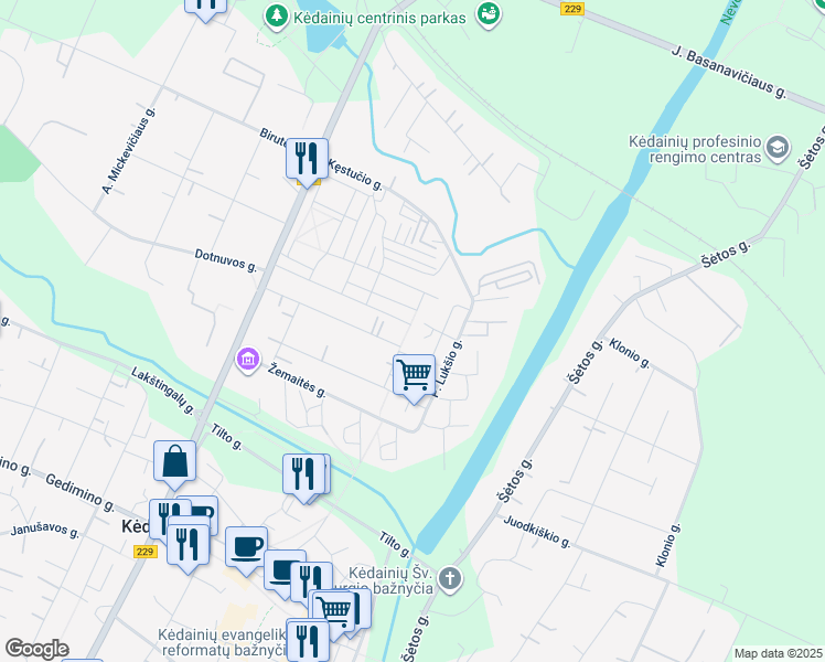 map of restaurants, bars, coffee shops, grocery stores, and more near in Kėdainiai
