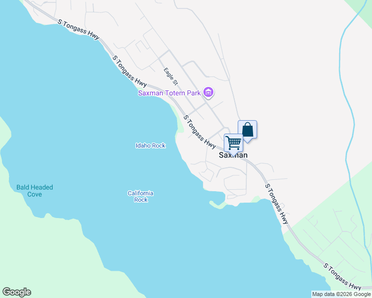 map of restaurants, bars, coffee shops, grocery stores, and more near 2711 Bear Clan Street in Ketchikan