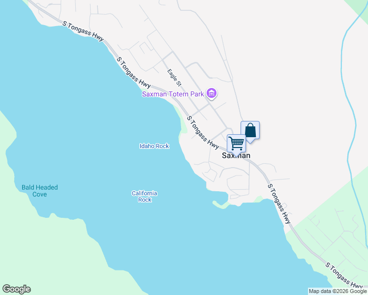 map of restaurants, bars, coffee shops, grocery stores, and more near 2711 Bear Clan Street in Ketchikan