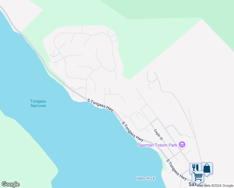 map of restaurants, bars, coffee shops, grocery stores, and more near 2288 Oyster Avenue in Ketchikan