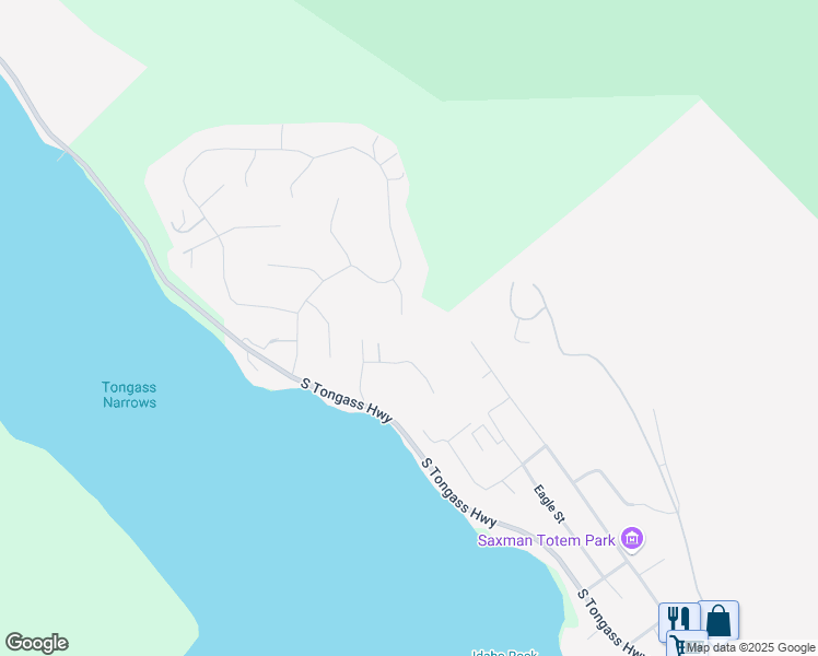 map of restaurants, bars, coffee shops, grocery stores, and more near 65 Willow Circle in Ketchikan