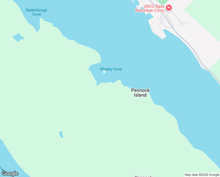 map of restaurants, bars, coffee shops, grocery stores, and more near Lower Coast Guard Base Access in Ketchikan