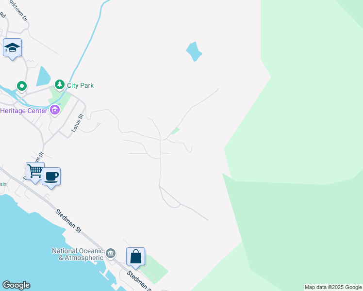 map of restaurants, bars, coffee shops, grocery stores, and more near 910 Nordstrom Drive in Ketchikan
