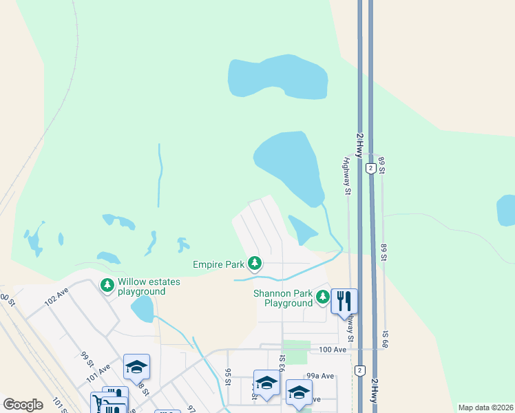 map of restaurants, bars, coffee shops, grocery stores, and more near 10237 93 Street in Sexsmith