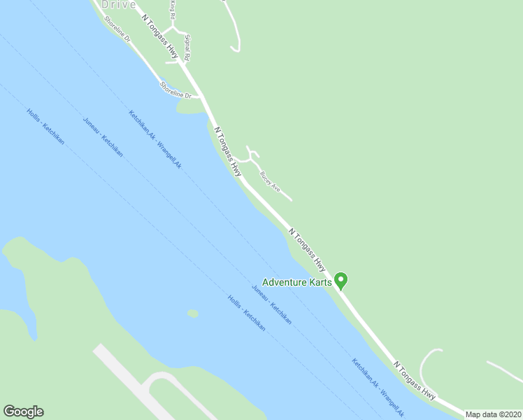 map of restaurants, bars, coffee shops, grocery stores, and more near 4743 North Tongass Highway in Ketchikan