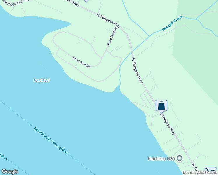 map of restaurants, bars, coffee shops, grocery stores, and more near 1211 Pond Reef Road in Ketchikan
