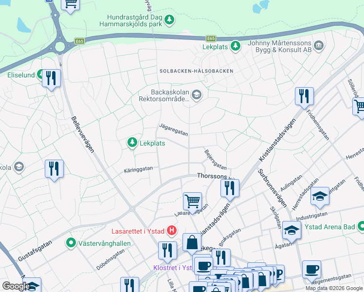 map of restaurants, bars, coffee shops, grocery stores, and more near in 