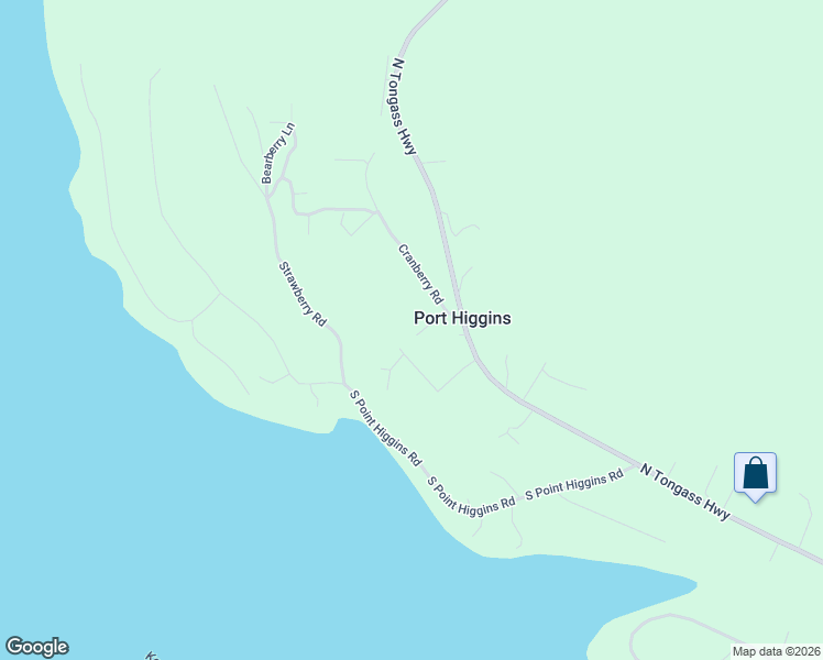 map of restaurants, bars, coffee shops, grocery stores, and more near 109 Cranberry Road in Ketchikan