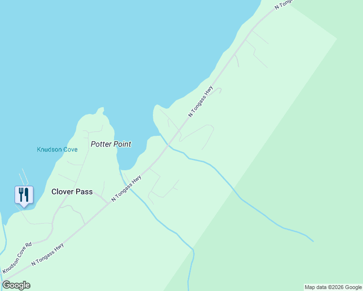 map of restaurants, bars, coffee shops, grocery stores, and more near 60 Clover View Road in Ketchikan