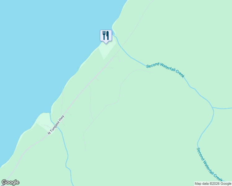 map of restaurants, bars, coffee shops, grocery stores, and more near 6000 Waterfall Road 1 Blk in Ketchikan