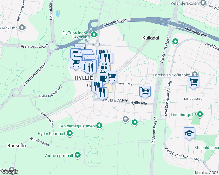 map of restaurants, bars, coffee shops, grocery stores, and more near in 