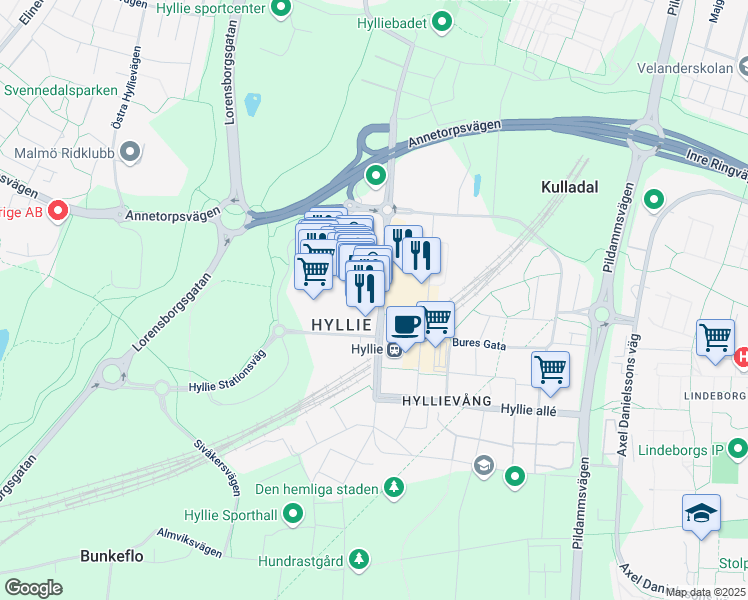 map of restaurants, bars, coffee shops, grocery stores, and more near in 