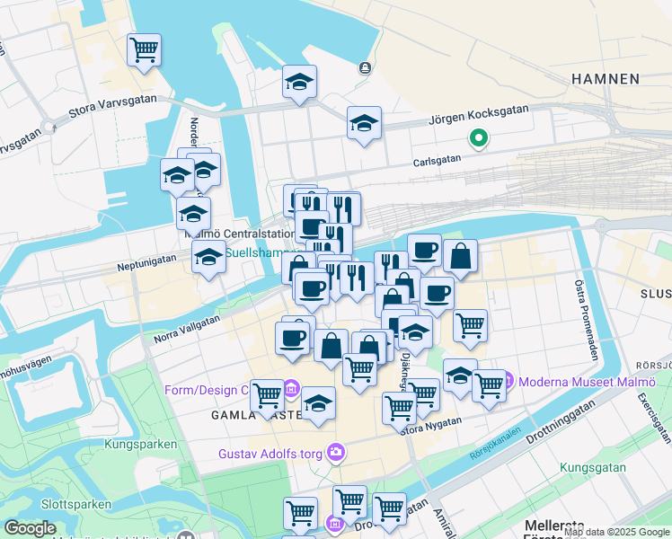 map of restaurants, bars, coffee shops, grocery stores, and more near in 