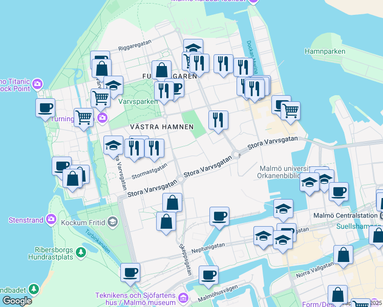 map of restaurants, bars, coffee shops, grocery stores, and more near in 