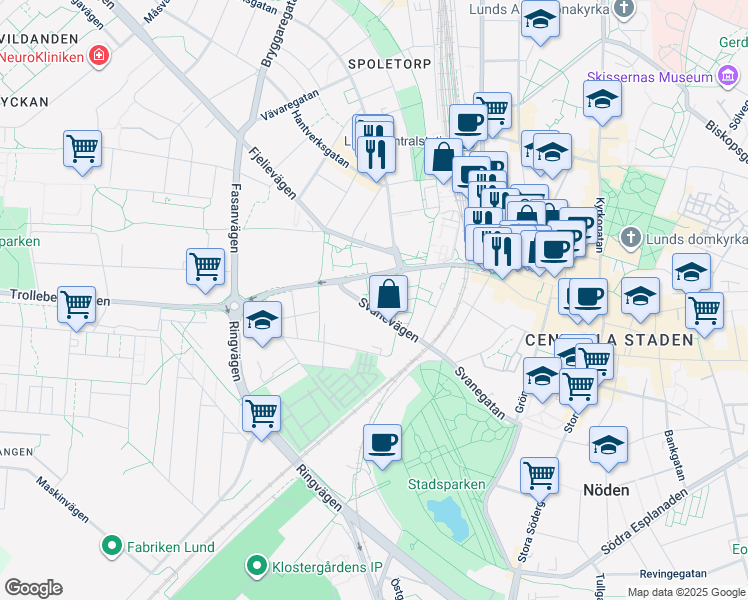 map of restaurants, bars, coffee shops, grocery stores, and more near in 
