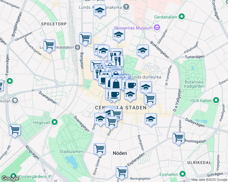 map of restaurants, bars, coffee shops, grocery stores, and more near in 