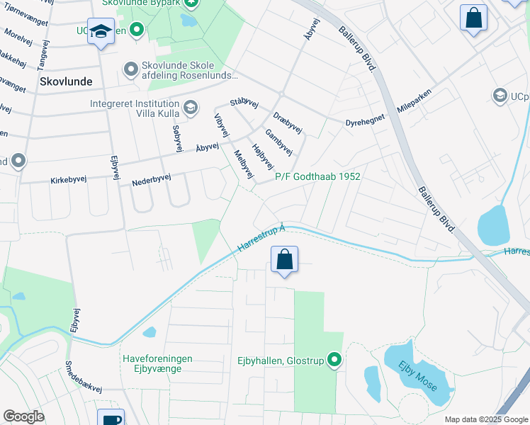 map of restaurants, bars, coffee shops, grocery stores, and more near in Skovlunde