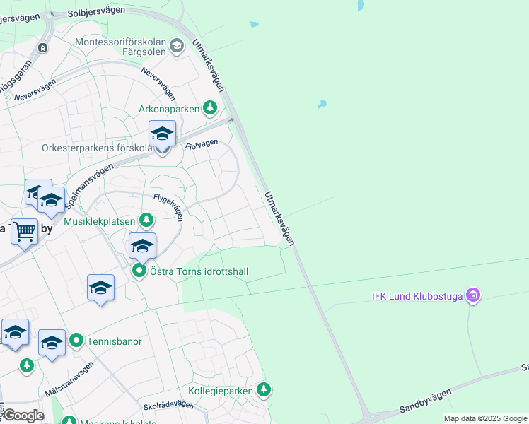 map of restaurants, bars, coffee shops, grocery stores, and more near in Lund