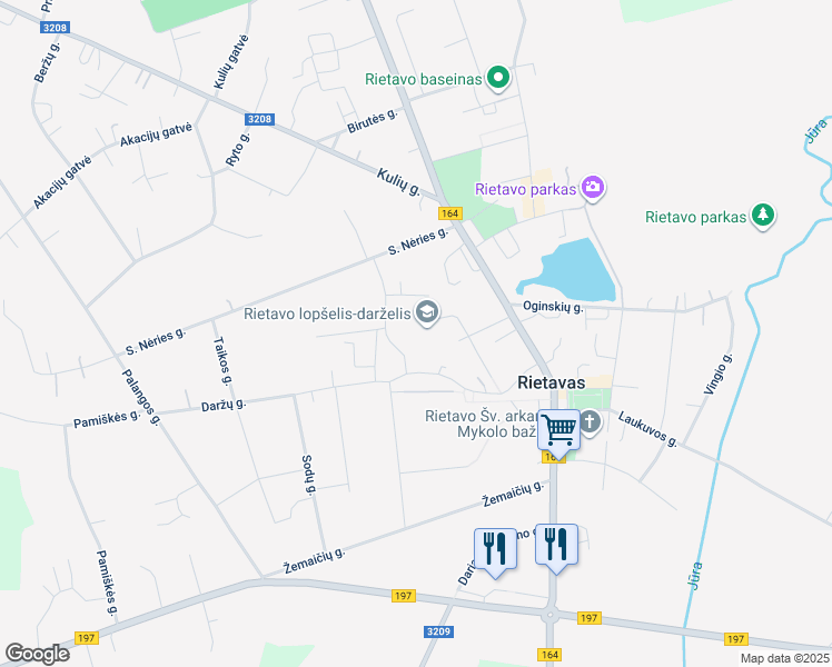 map of restaurants, bars, coffee shops, grocery stores, and more near 10 Paupio gatvė in Rietavas